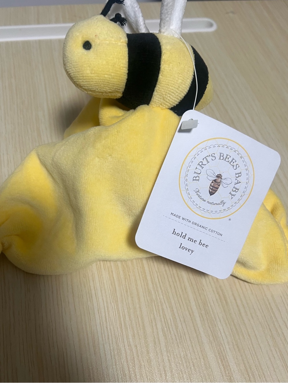 Burt’s Bees Baby Bee Lovey NWT Organic Cotton Security Blanket Plush